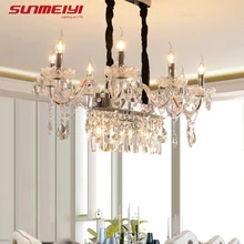 Современный светодиодный потолочный светильник с кристаллами, квадратная Подвесная лампа для гостиной, спальни, кухни, стеклянные кристаллы для люстры, освещение