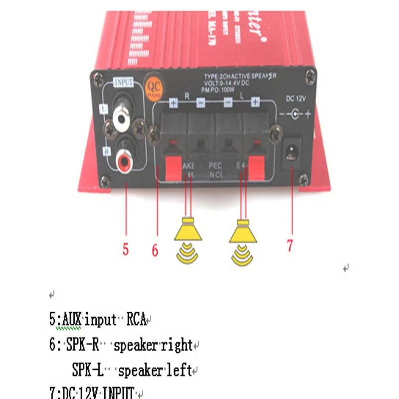 Кольцо 4 шт./лот Kinter MA170 Hi-Fi Stereo Mini Автомобильный усилитель CD DVDer AMP Автомобильный усилитель, вход AUX