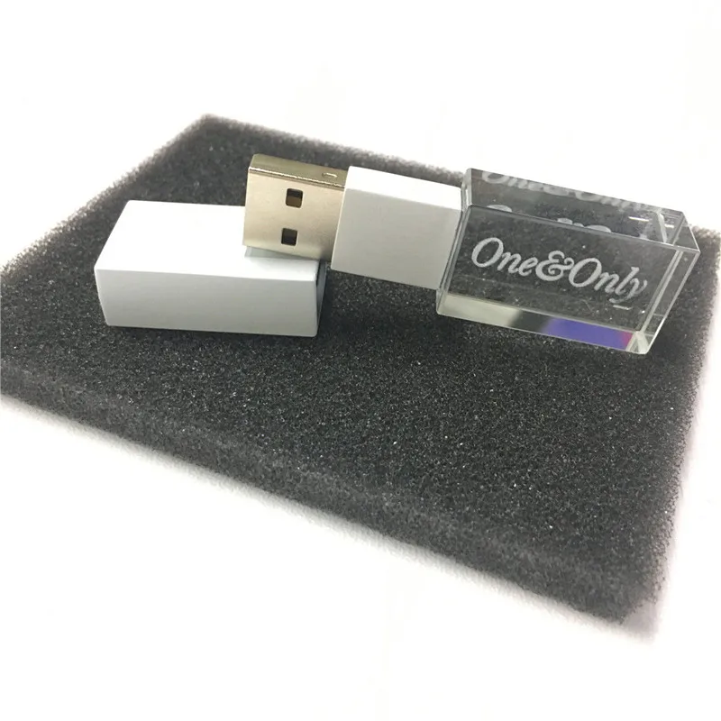 Бесплатный Логотип Элегантный Пользовательский логотип Высокоскоростной USB 3,0 флэш-накопитель Флешка(по умолчанию без светодиодной подсветки - Цвет: white