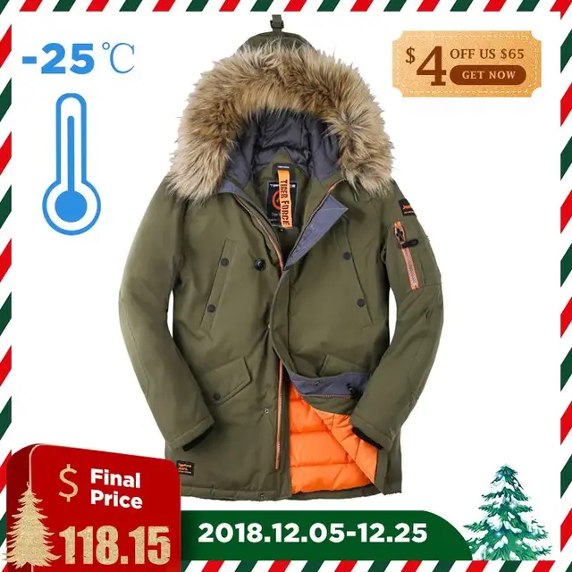 Tigre Capucha Los Con Parka Hombres De Artificial Acolchada Piel w7waO