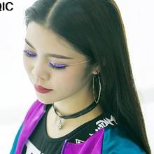 Накладные ресницы длинный макияж ресниц светодиодный свет Накладные ресницы Черный Nautral ручной работы наращивание ресниц вечерние бар Хэллоуин