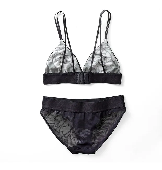 TERMEZY Women sexy Underwear ultra-thin Wireless Lingerie set Fashion Sexy bra set push up bra brief sets lingerie female set (20)