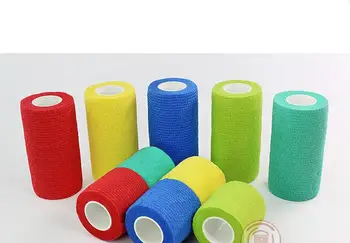 

12Pcs/Lot 2.5cmx4.5m / 5cmx4.5m / 7.5cmx4.5m Self Adhesive elastic Nonwoven Cohesive Bandage joint protection mixed color