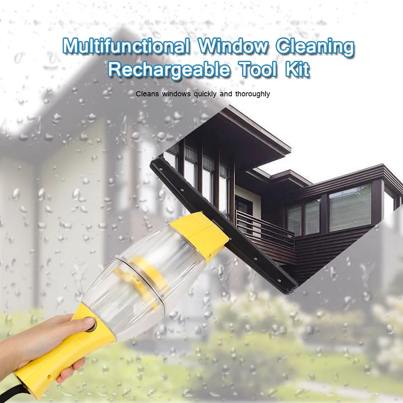 Window Vacuum Cleaner Rechargeable Cleaning Tool Kit with Squeegee