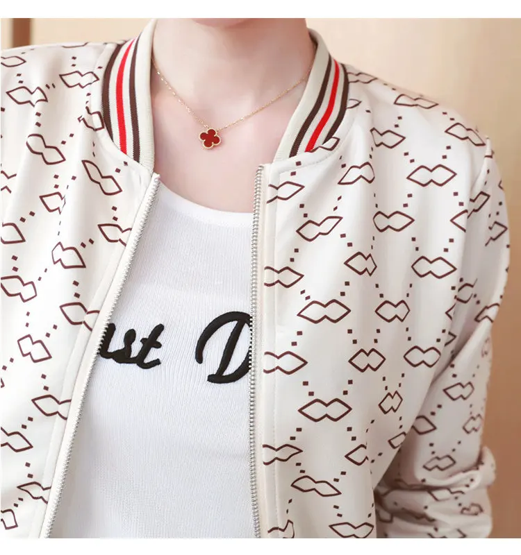 Fall Women Basic Jackets Casual Patterns Print Jacket Femme Chaquetas Mujer 2019 Autumn Long Sleeve Outerwear Jacket Coat Female (6)