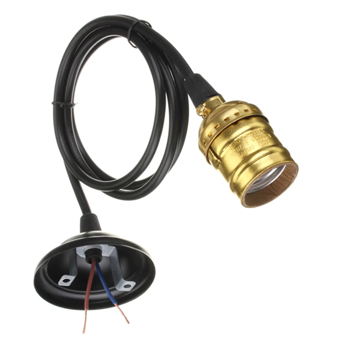 Ретро подвесной светильник E27 держатель лампы винтажное желтое основание
