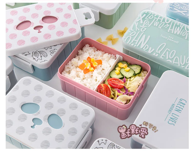 Японский стиль мультфильм дети Bento Ланч-бокс Микроволновая Печь Портативный путешествия Пикник еда контейнер пластиковый школьный Ланчбокс посуда