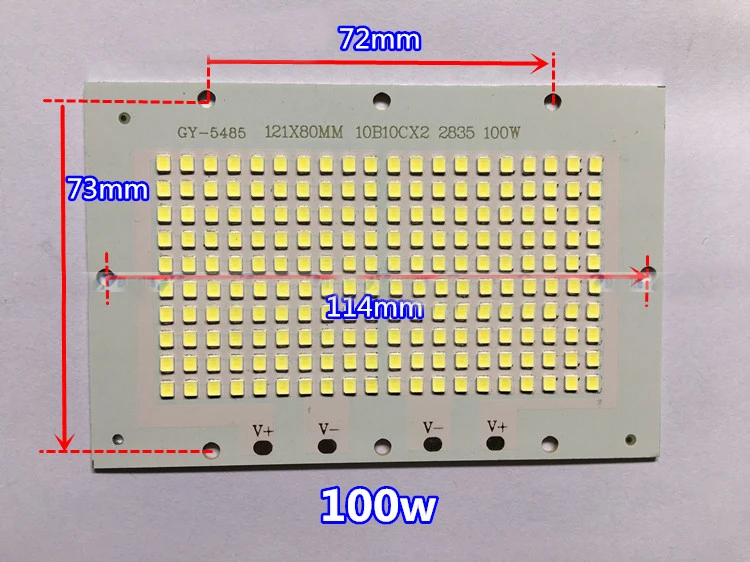 SMD2835 светильник плата источника 50 Вт 100 Вт высокой мощности Мощность светодиодный лампы лампа печатной платы для приготовления пищи на воздухе литой светильник