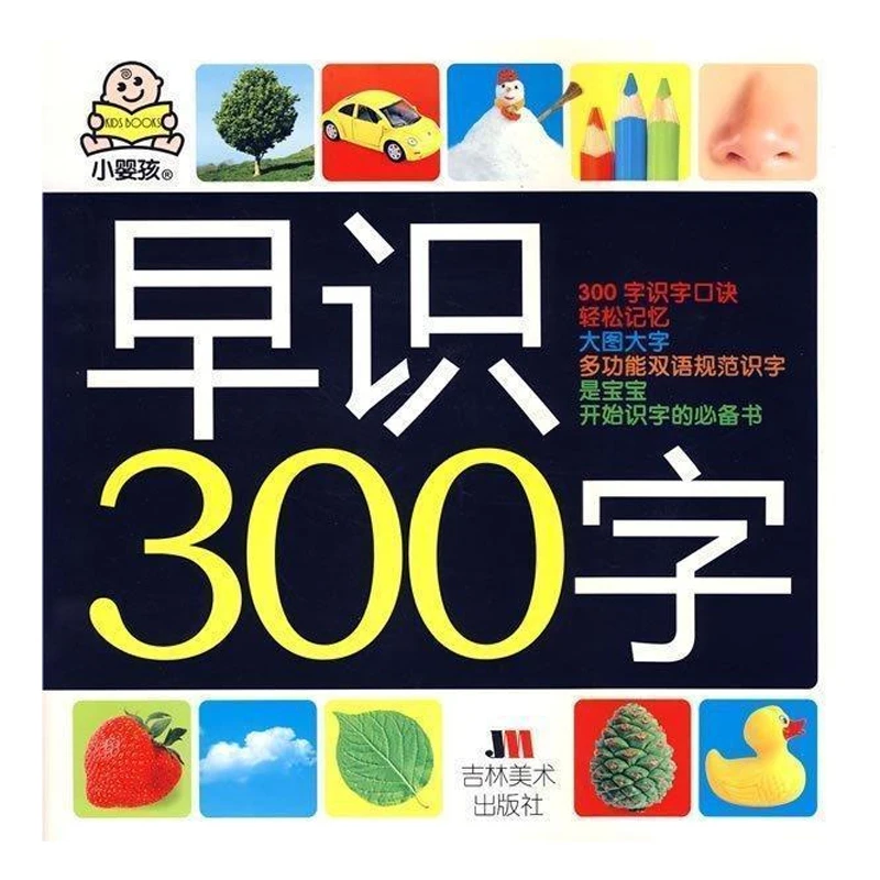 Книга китайских персонажей с 300 большими картинками кандзи для маленьких детей 2-6 лет, обучающая китайская Ханья, размер 27,8x27,8 см