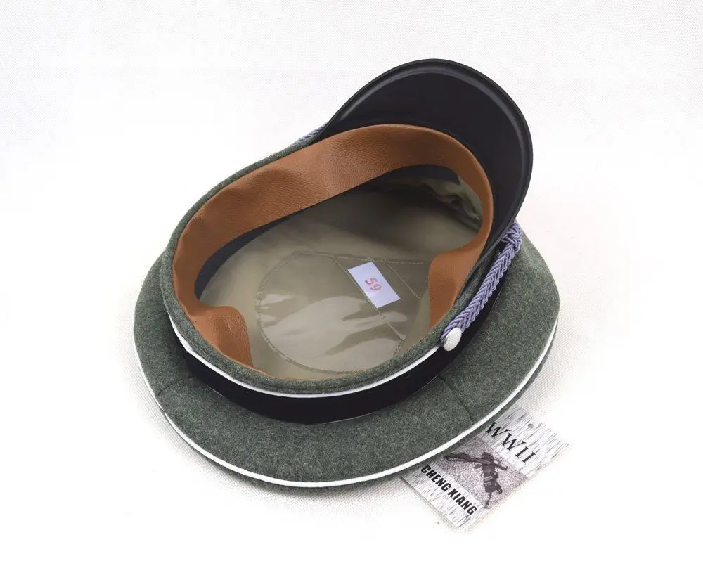 Men's WWII GERMAN ELITE OFFICER HAT OFFICER ARMY WOOL VISOR CRUSHER CAP IN SIZES