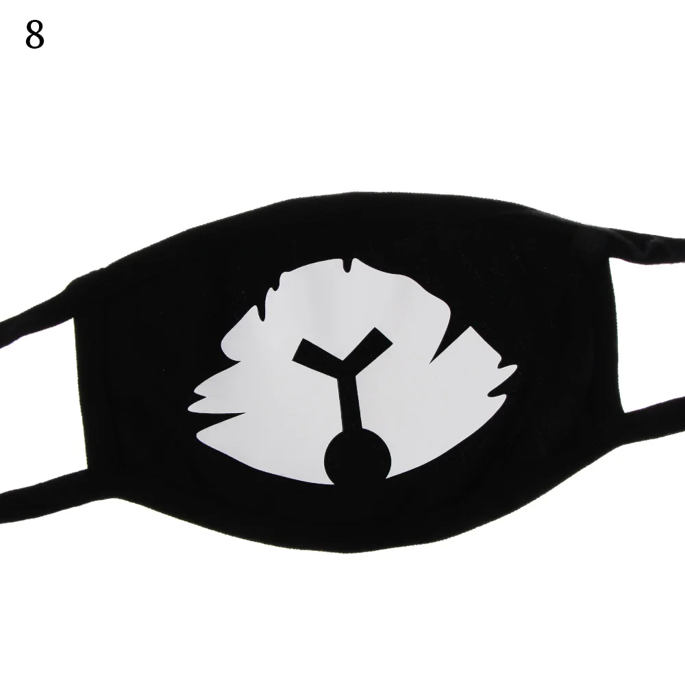 Унисекс хлопковая Пылезащитная маска для лица модная черная мультяшная забавная Антибактериальная маска для рта респираторная забота о здоровье - Цвет: 8