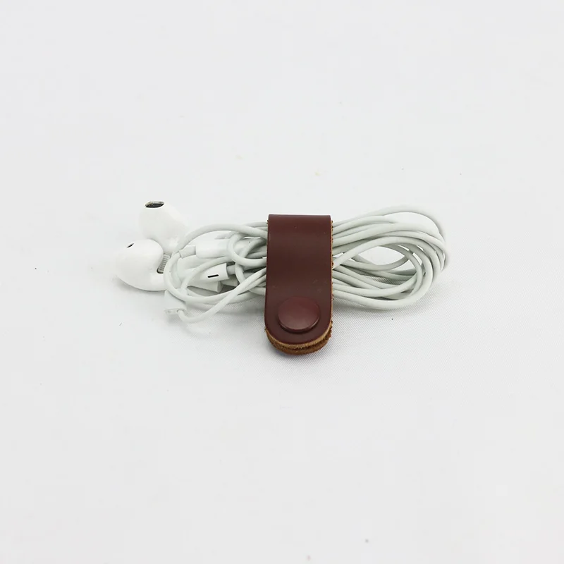 2pcs Genuine Leather Bags Buckles DIY Accessories Brown Black Hoop Ring Connection Collect Data Lines Storage