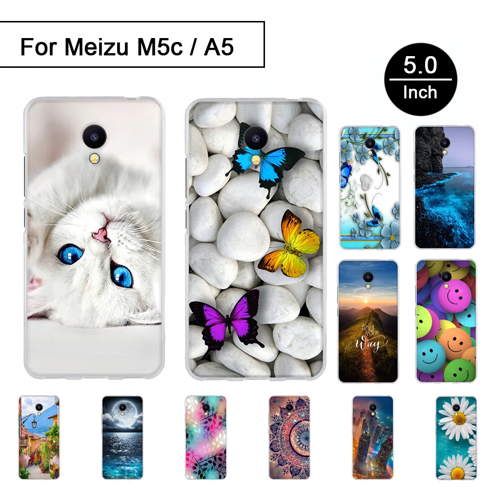 Мягкий силиконовый чехол для Meizu M5c 5 0 дюйма защитный задней панели телефона A5 / Charm