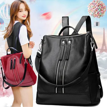 

102518 newhotstacy women PU leather backpack female casual travel bag