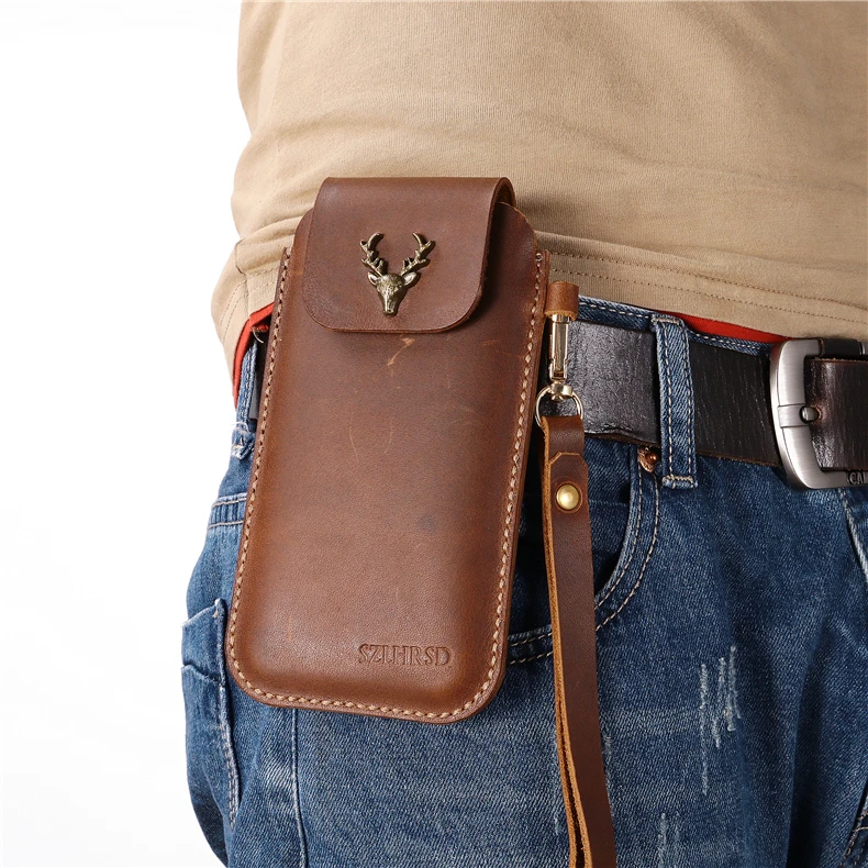 Для Motorola P50 наручный мужской чехол из натуральной кожи мобильный сумка на пояс для телефона носить пояс сетка поясная сумка для huawei Honor 9x чехол
