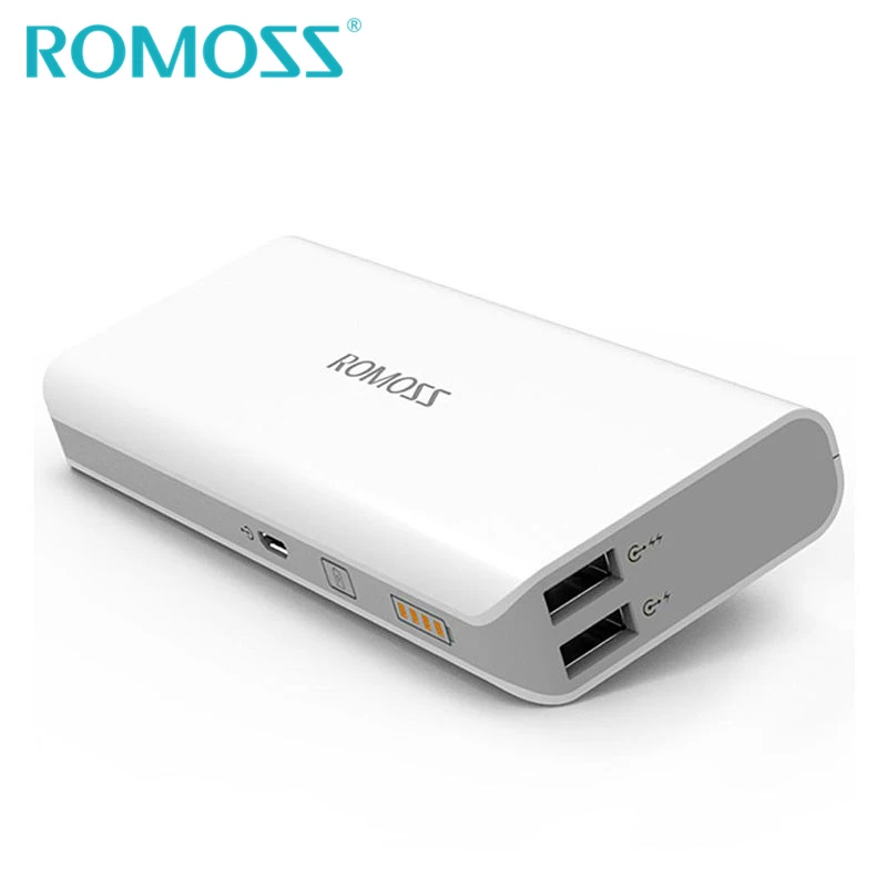Внешний аккумулятор ROMOSS Sense 4 на 10000 мАч с двумя USB портами|original romoss|power bank 10400mahromoss