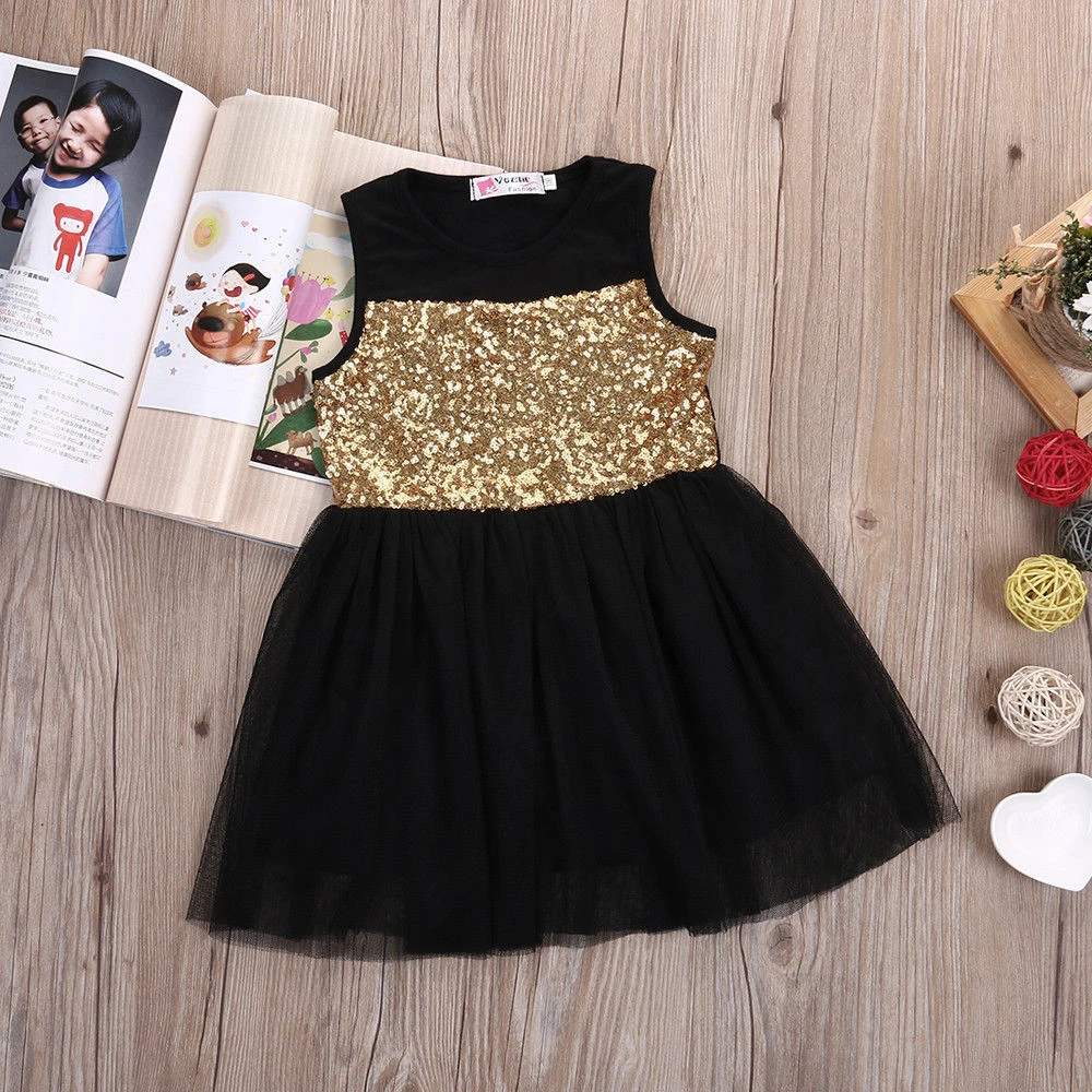 baby girl black and gold dress