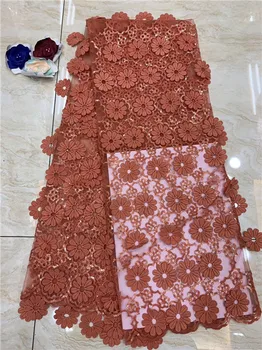 

Nigerian French Lace Fabrics 2018 African Tulle Lace Fabric High Quality African Lace 3D Flower Embroidered Wedding Fabric X4