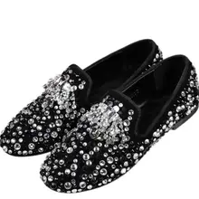 Лидер продаж; кожаные туфли на плоской подошве; модная женская обувь на плоской подошве; повседневная обувь с украшением в виде черных кристаллов; Лоферы для женщин; большие размеры