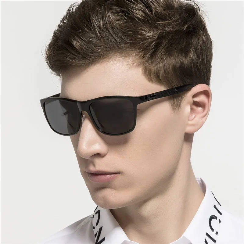 

Brand Designer Top Quality Aluminum Alloy Sunglasses Men Polarized Square Glasses Business Man Traval Gafas De Sol Polarizadas