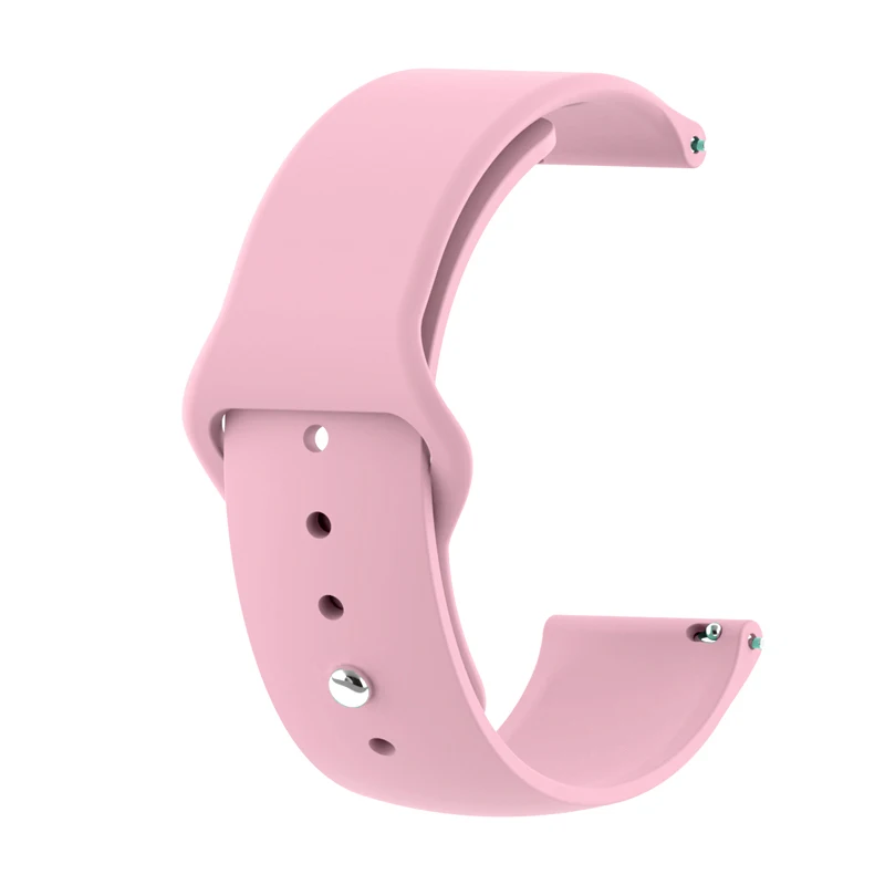 Браслет Correa Reloj 22 мм для samsung Galaxy Watch 46 мм, силиконовый ремешок для gear S3 Moto 360 Huami Amazfit Fossil Q - Цвет ремешка: Розовый