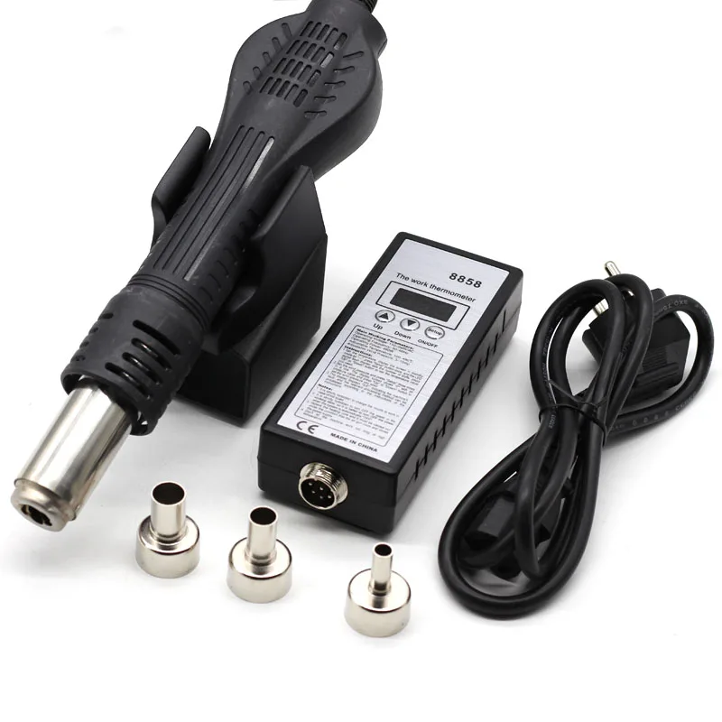 

Eu Plug,8858 Hot Air Portable Bga Rework Solder Station Hot Air Blower Hair Dryer Soldering Hairdryer +858 858D 8586 Ceramic H