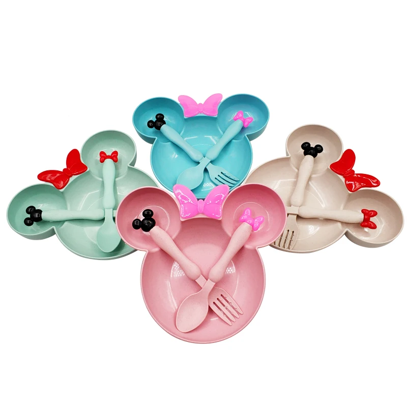 3Pcs/Set Baby Tableware Set Cute Cartoon Feeding Dishes Kids Fruit Plates Dinner Bowl Spoon Fork Children Training Dinnerware 3Pcs/Set Baby Tableware Set Cute Cartoon Feeding Dishes Kids Fruit Plates Dinner Bowl Spoon Fork Children Training Dinnerware