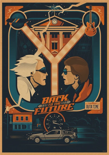 Classic Sci-fi Movie Back to The Future Retro Kraft Poster Wall Sticker Home Bar Art Posters Decor 29