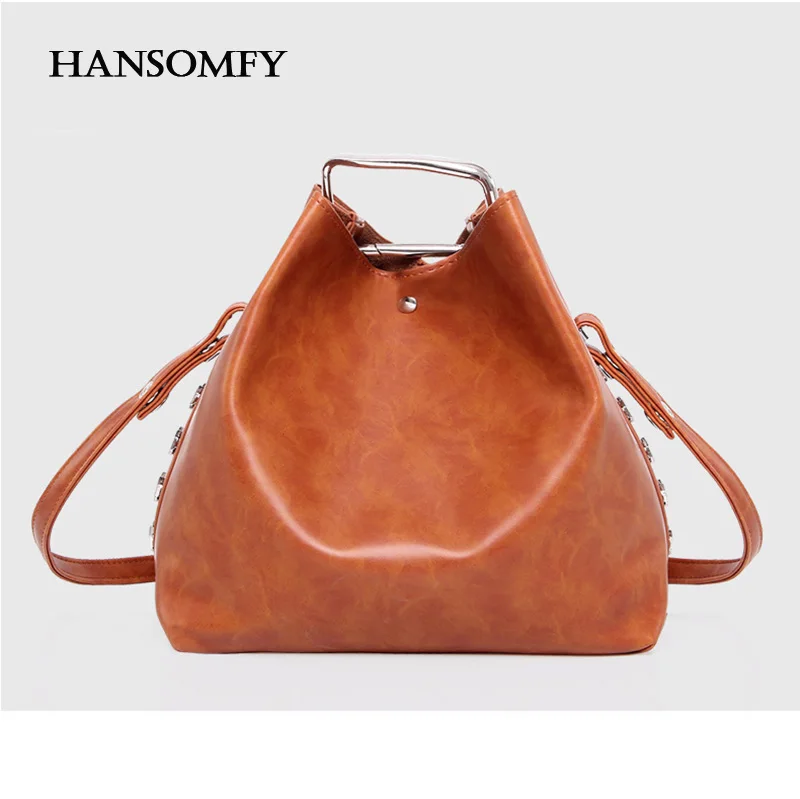 HANSOMFY Two Pieces Bag font b Sets b font Retro Women Rivets Totes font b Handbag