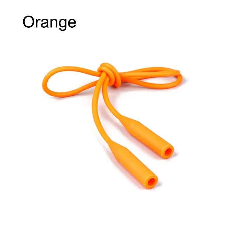 56cm Silicone Glasses Chain Strap Cable Holder Neck Lanyard for Reading Glasses Keeper MUG88 - Color: Orange