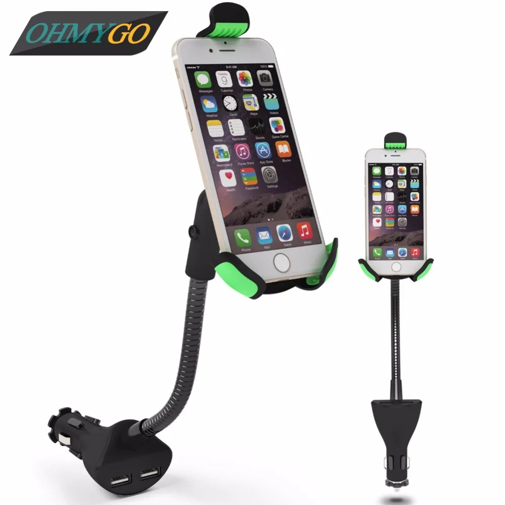 bilder für Auto Handyhalter mit Dual USB Ladegerät für Apple iPhone 6 6 + Samsung Galaxy S6 S5 HC84K bilder für Auto Handyhalter mit Dual USB Ladegerät für Apple iPhone 6 6 + Samsung Galaxy S6 S5 HC84K