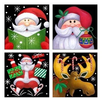 

Diamond Embroidery Cartoon Christmas Pattern Beading Sets Full Square Diamond Painting Santa Claus Child Manual Mosaic a472