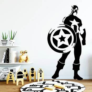 

Super Hero Vinyl Wall Sticker Wallpaper For Kids Rooms Nursery Room Decor Decoration Murals naklejki na sciane