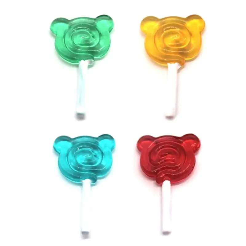 

1:12 Scale 3Pcs Bear Shape Lollipop Simulation For Dollhouse Miniature Toy Doll Mini Resin Food Kitchen Livingroom Supplies