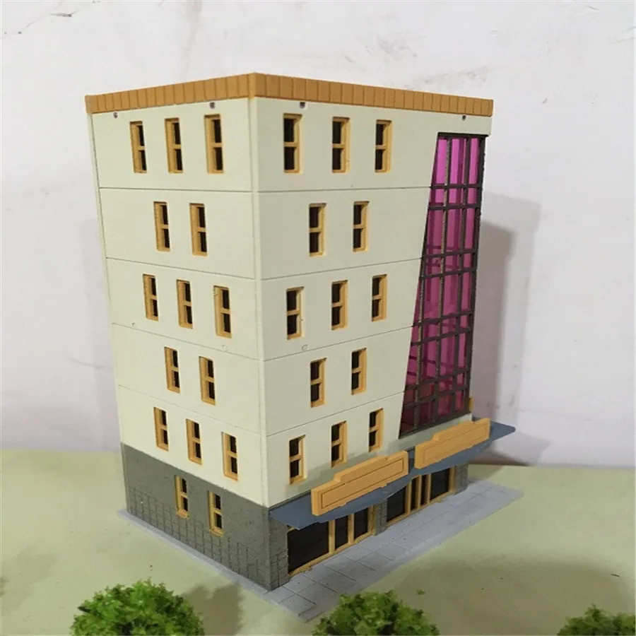 2 шт./лот модель 1:150 N масштаб пластиковый цвет здания для Хо поезд макет