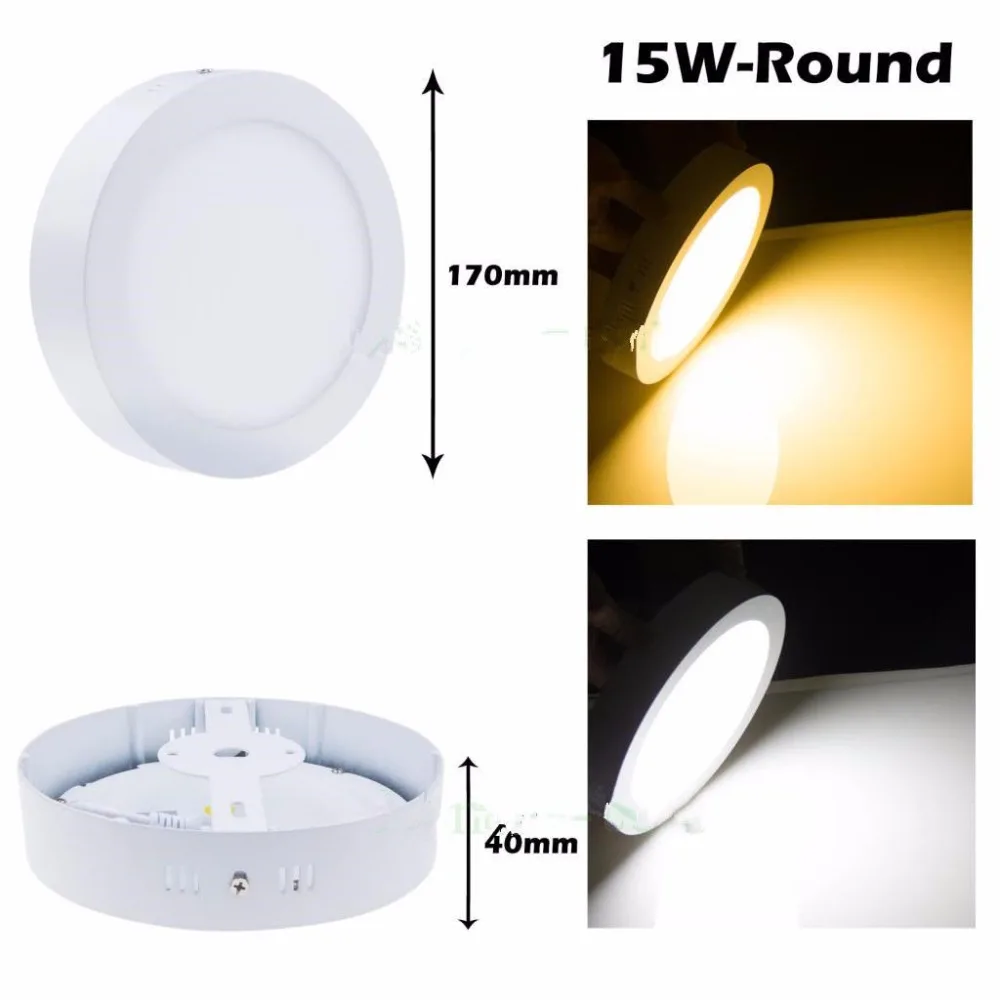 9W/15W/25W/30W Round/Square Dimmable Led Panel Light Surface Mounted Led ceiling Downlight AC85-265V + LED Driver Free shipping downlight led