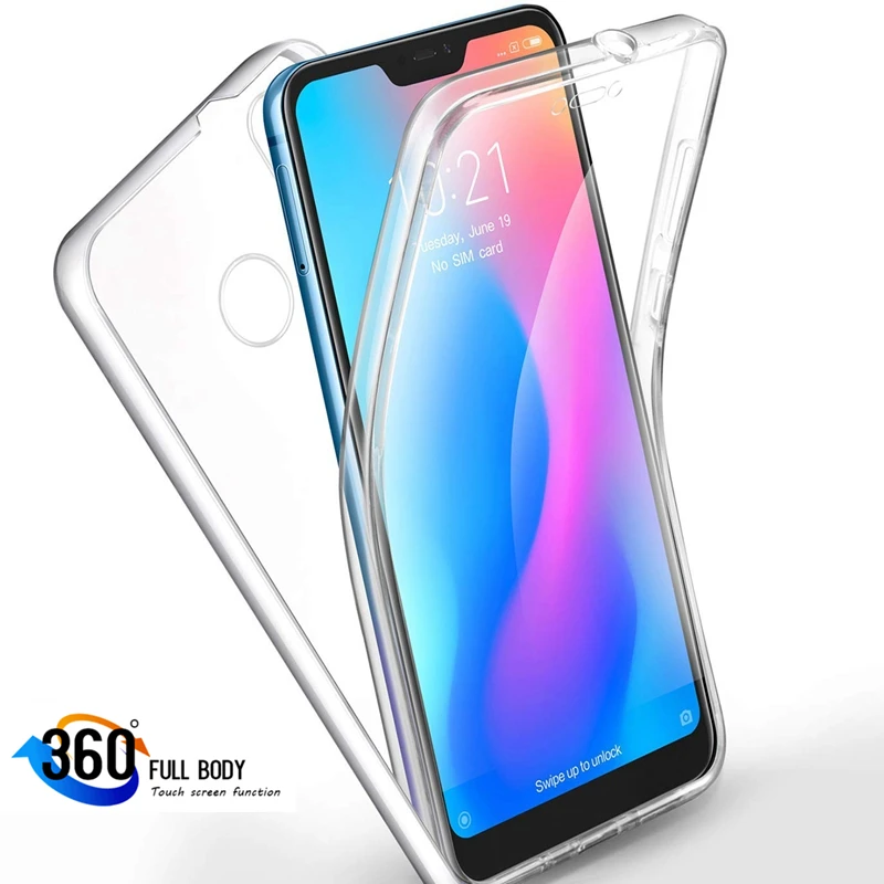 

For Xiaomi Mi 8 SE A1 A2 Lite Redmi Note 5 7 Plus 6 6A Pro Pocophone F1 S2 360 Degree Clear Full Protection Soft TPU Case Cover
