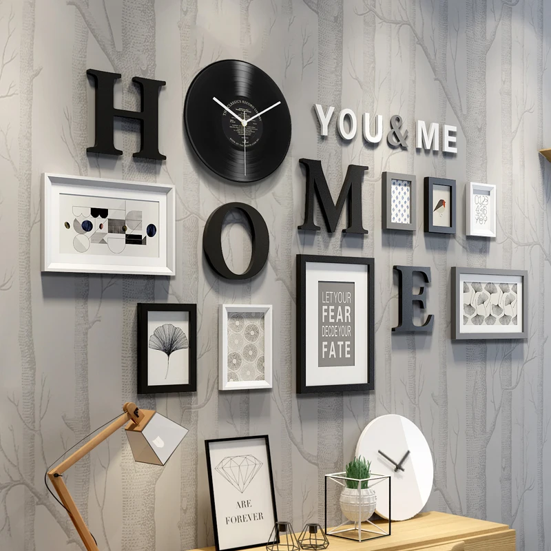

Creative Wall Photo Frame Modern Minimalist Wall Photo Frame Combination Set Ornaments Crafts Decorations Furnishing Accessories