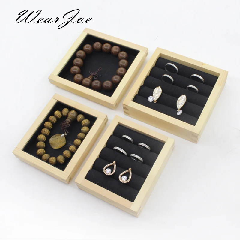 

Wholesale Wooden Mini Charm Beads Jewelry Display Storage Tray Box Ear Ring Earring Bracelet Chain Pearl Jewellery Organizer Box
