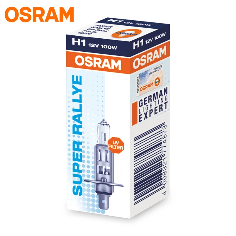 

OSRAM H1 Car light bulb Headlights light bulb Low beam lights High beam Halogen lamp [3200K 100W] 12V (single pack)