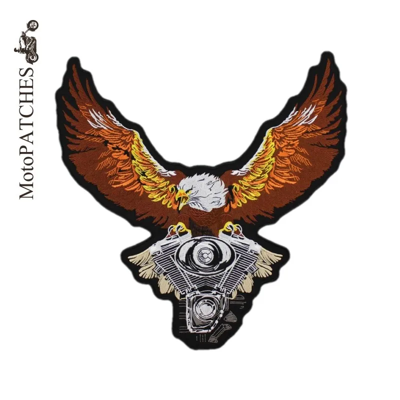 

Eagle Wings Embroidery Davidson Motorcycle Biker Personalized Leather Vest Collocation Back Iron On Patches