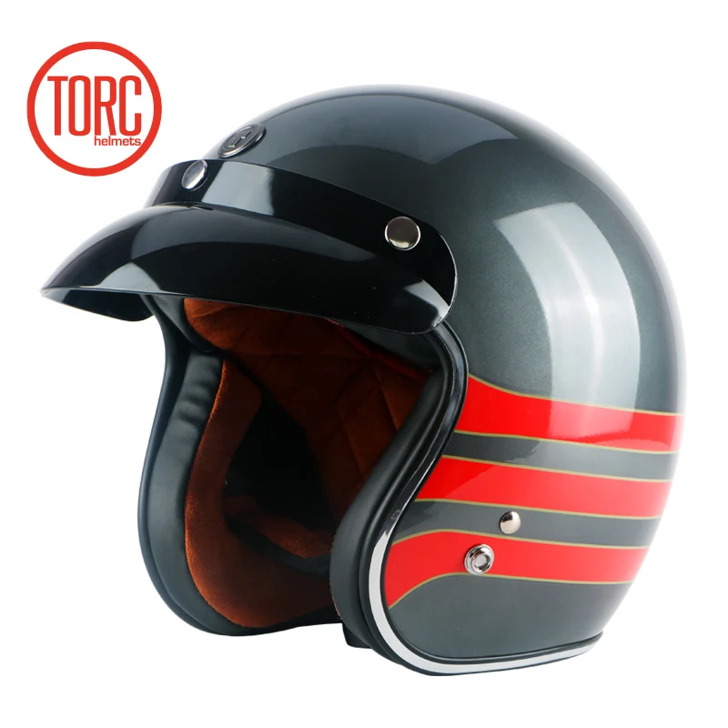 TORC T50, винтажный мотоциклетный шлем, 3/4, с открытым лицом, реактивный, ретро, мото шлемы, vespa стиль, мото Байкер, lucky 13 torc v537 route 66 DOT - Цвет: 1