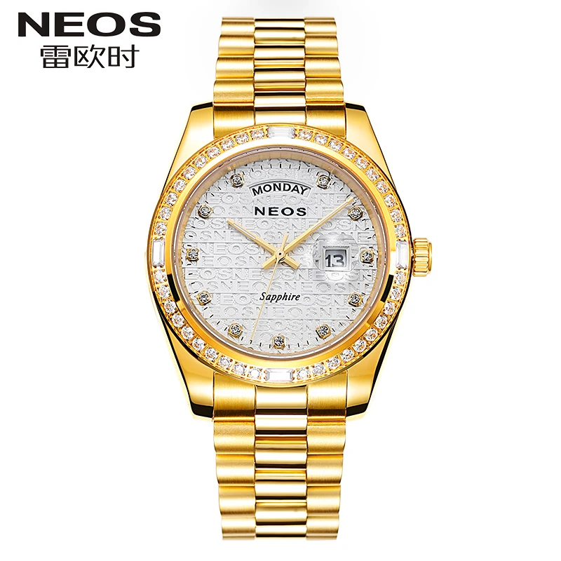 

NEOS Top Brand Luxury Quartz Men's Watch Waterproof Calendar Week Display Distinguished Fashion Business Sapphire Male Watch
