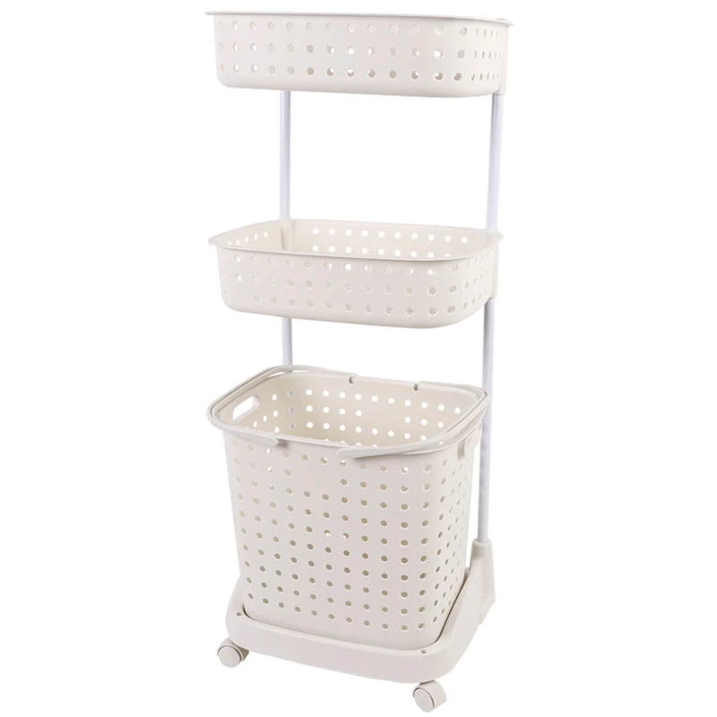 Moving Plastic Laundry Basket With Wheels,House Dirty Clothes Casket