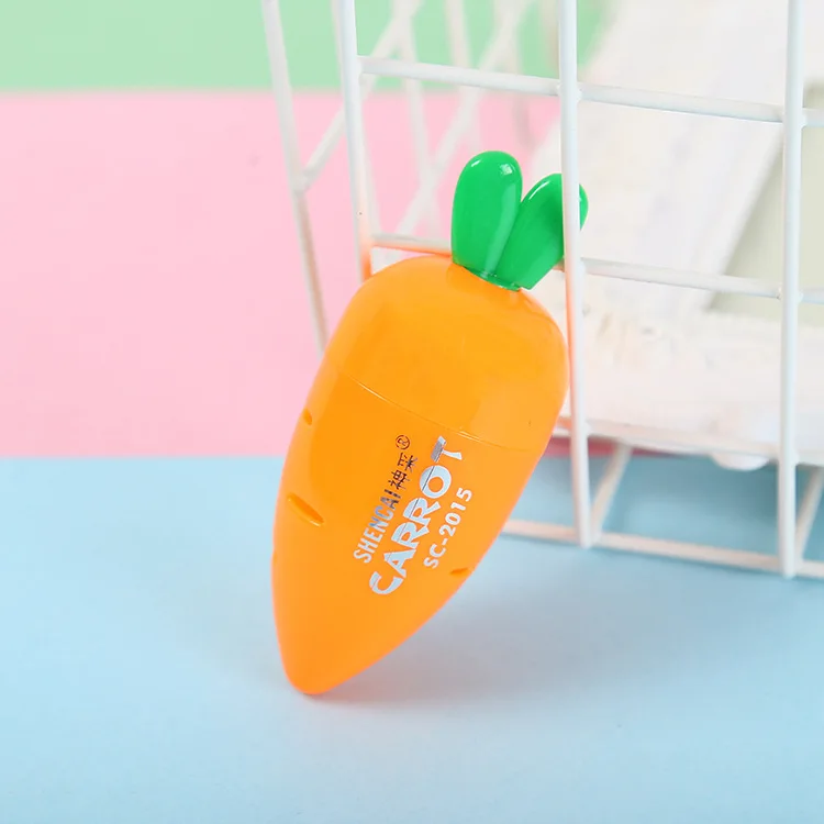 Милая Kawaii Мультфильм креативная морковь формовочная пластиковая точилка для карандашей для детей Новинка товар школьные принадлежности канцелярские принадлежности