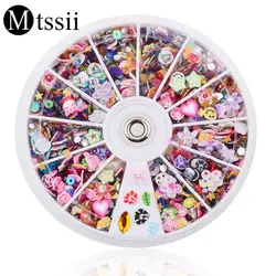Mtssii смешанные Полимерная глина пайетками в колеса цветной дизайн ногтей советы нарезка для декора Маникюр Инструменты