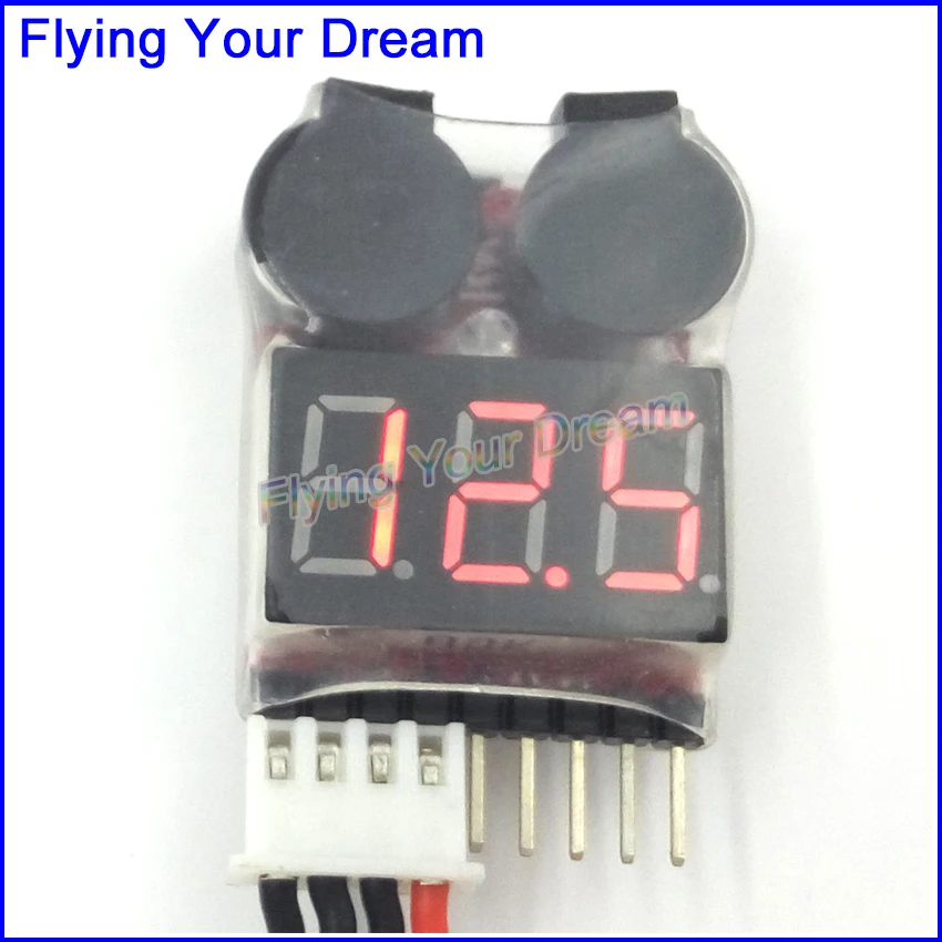 

LED 1-8S LiPO Battery Voltage Tester/ Low Voltage Buzzer Alarm (1S support 3.7-30V)