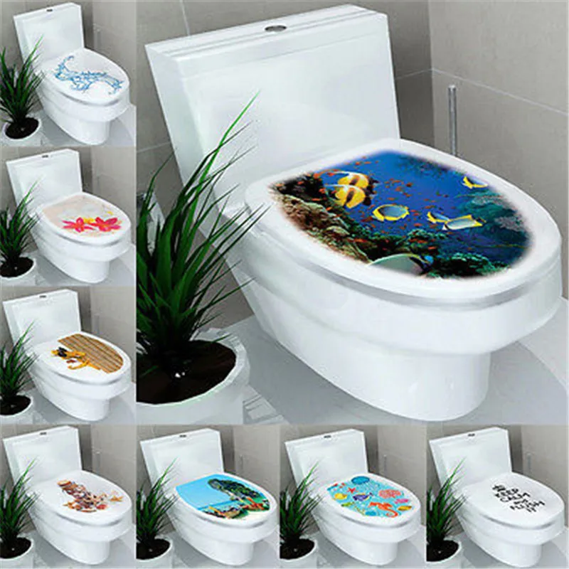 3D DIY Toilet Seats Wall Stickers Bathroom Decoration Decal Vinyl Mural