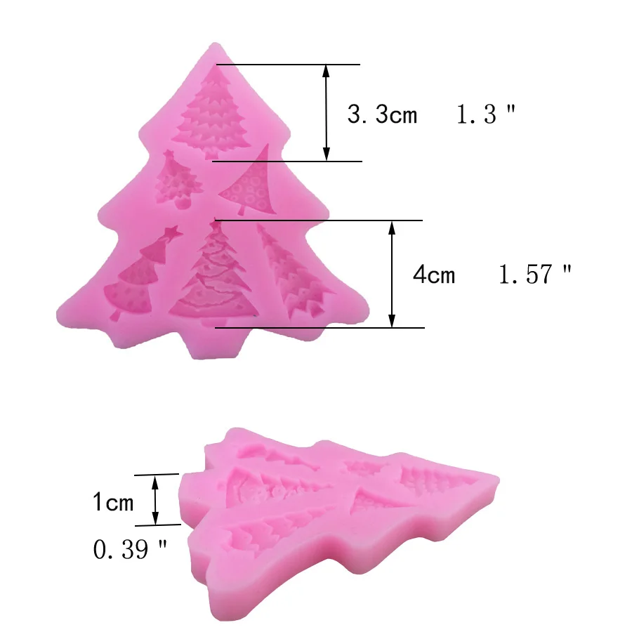 Силиконовая форма для рождественской елки, украшение торта, помадка, инструменты для приготовления печенья, 3D силиконовая форма, Gumpaste Candy