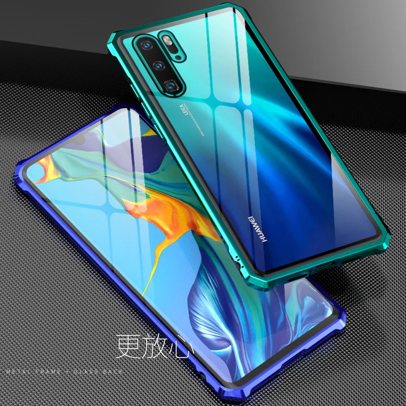 

High-end ultra-thin metal frame Tempered glass mirror shell For Huawei P30 case. P30 PRO cover. P30 LITE/nova4e case cover